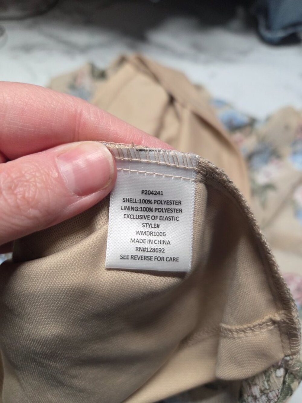 Madden NYC XL Beige Floral Smocked Mini Dress Peasant Boho Fairy Tiered Forest - Picture 8 of 9